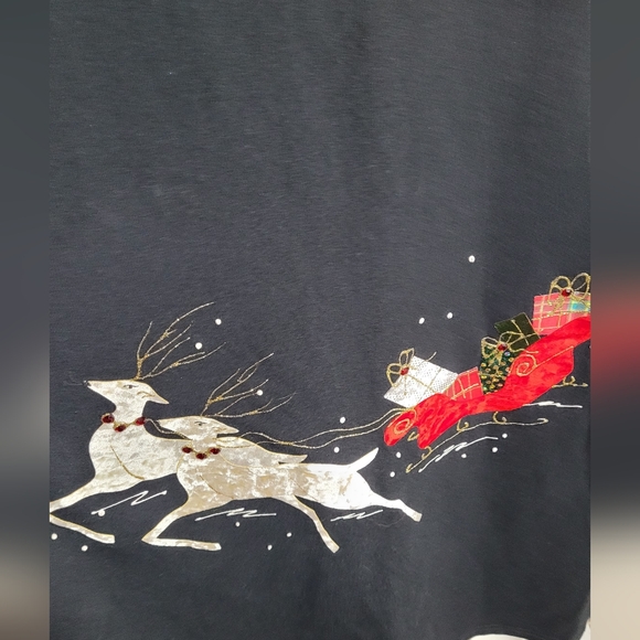 Karla Marie Vintage Christmas Sleigh With Reindeer Maxi Dress - Picture 6 of 7